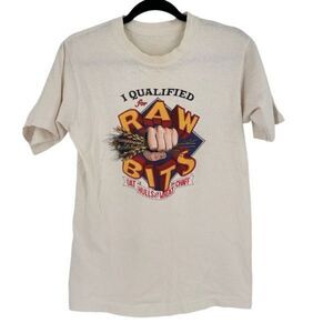 Vintage 80s Unisex Prairie Home‎ Companion Raw Bits Graphic T-Shirt White Small